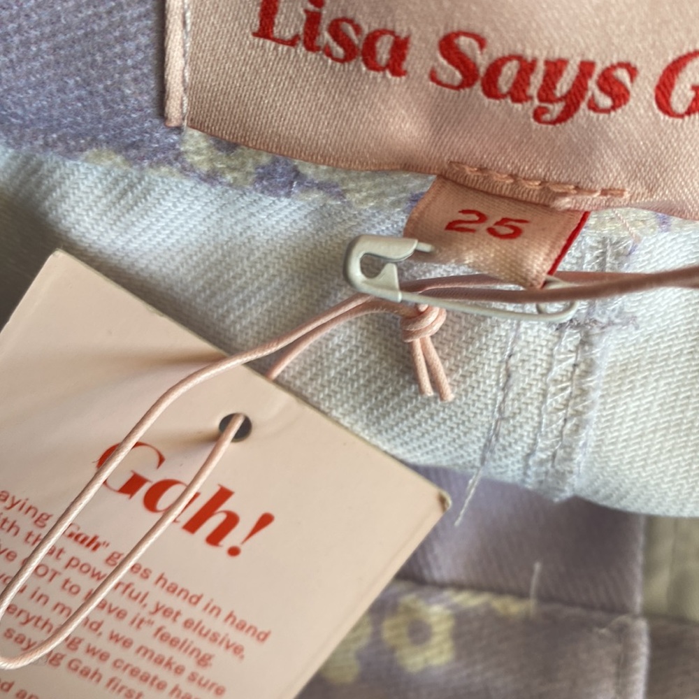 LISA SAYS GAH Uo Exclusive Printed Robyn Jean In Lavender Retro ^0's - Picture 6 of 7